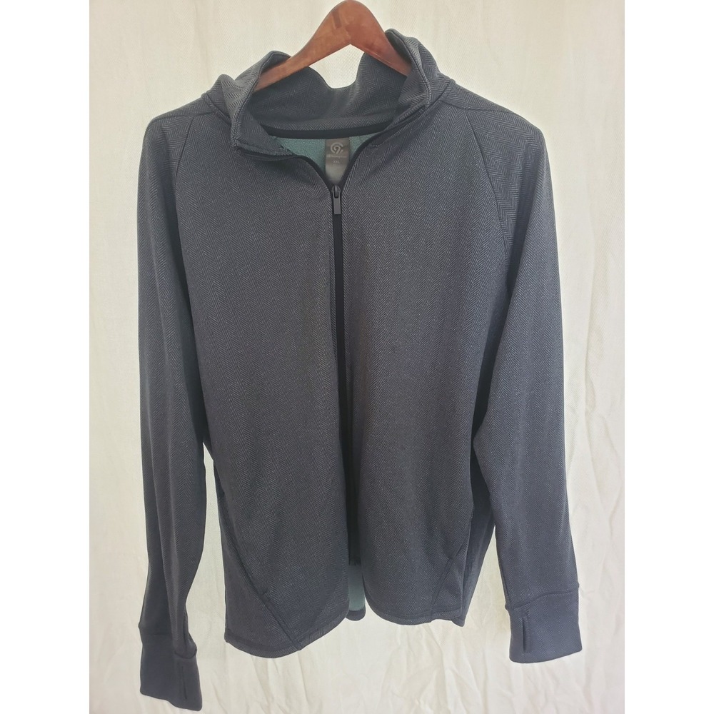 C9 Champion Womens Gray Herringbone Full Zip Fleece Lined Jacket XXL D9402-000